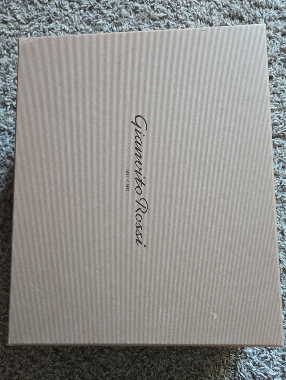 Authentic Gianvito Rossi luxury empty replacement bootie box in signature beige.